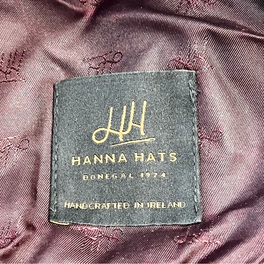 Hanna Hats Donegal Tweed Flat Cap Cap‎ 100% Wool Size XL Brown Ireland Newsboy